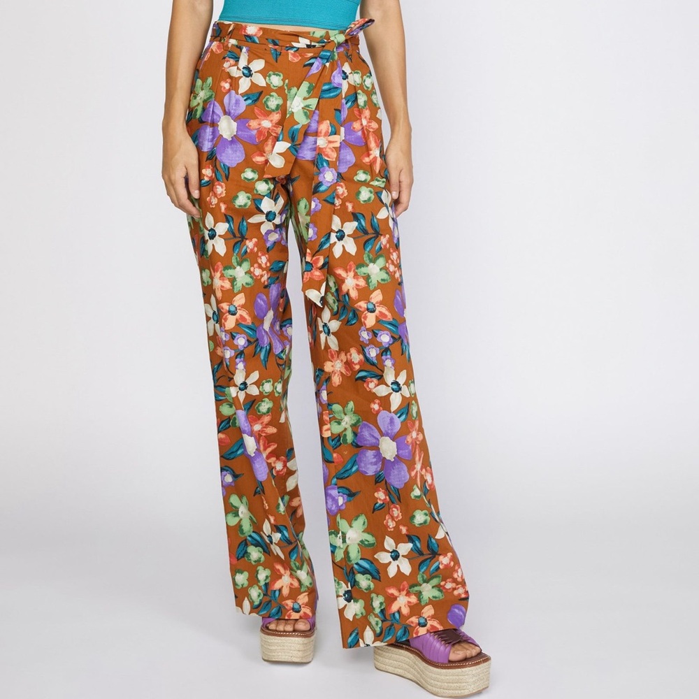 NWT Current Air 100% Cotton Retro Wide Leg Pants Vacation Size Medium